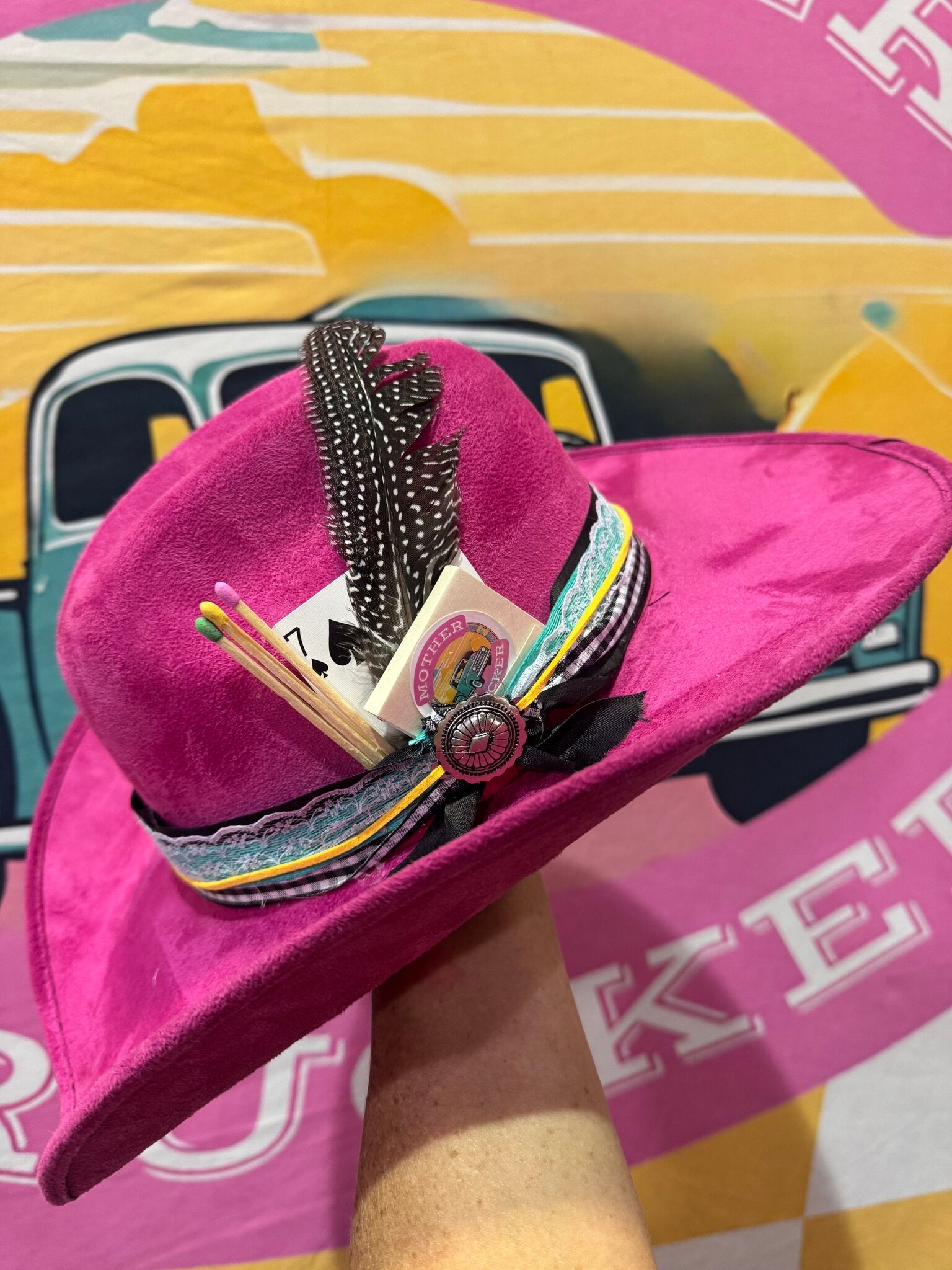 Wild Card Custom Cowboy Hat (Hot Pink)